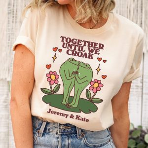 Custom Frog T-Shirt – Personalized Name Cottagecore Froggy Tee, Oversized Unisex Gift for Toad & Frog Lovers, Anniversary & Mother's Day