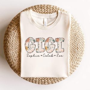 Personalized Gigi Shirt with Grandkids' Names - New Gigi Gift - Promoted to Gigi T-Shirt - Mother's Day Grandma Gift