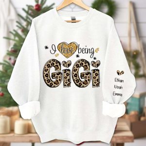 Personalized I Love Being Gigi Sweatshirt, Custom Names Sweatshirt, Mother's Day Gift