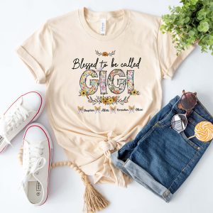 Blessed To Be Called Gigi Shirt - Custom Personalized Gigi Grandma T-Shirt - Mother's Day Gift
