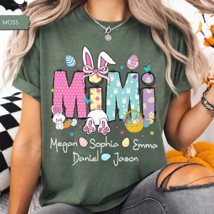 Personalized Grandma Easter Shirt - Easter Mimi with Grandkids' Names - Easter Gift for Nana or Mimi