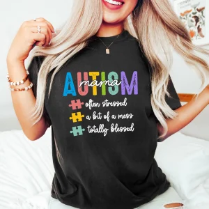 Autism Mom Shirt Autism Awareness Mama T Shirt Proud Autism Mama Tees Teacher Autism Acceptance T Shirt 1
