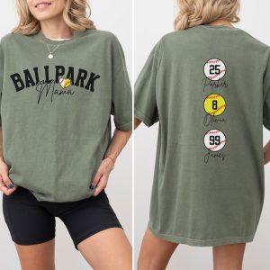 Baseball Softball Mom Shirt Softball Baseball Mom Shirt Ballpark Mama Shirt Names on Back Custom Baseball Mom 3