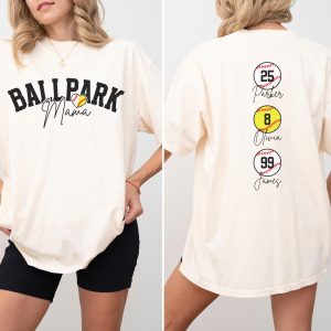 Baseball Softball Mom Shirt Softball Baseball Mom Shirt Ballpark Mama Shirt Names on Back Custom Baseball Mom