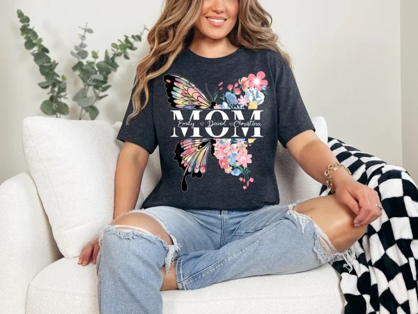 Butterfly Mom Shirt Floral Mama Tee Mothers Day T shirt Mom Shirt 1