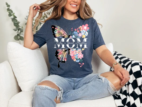 Butterfly Mom Shirt Floral Mama Tee Mothers Day T shirt Mom Shirt 3