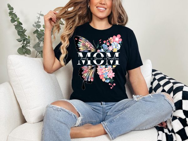 Butterfly Mom Shirt Floral Mama Tee Mothers Day T shirt Mom Shirt scaled