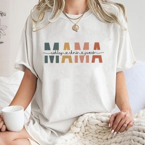 Custom Mama Shirt, Mom Shirt With Names, Personalized Mama T-shirt, Mother's Day Gift