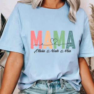 Custom Mama Shirt Mom Shirt With Names Personalized Mama T shirt 1