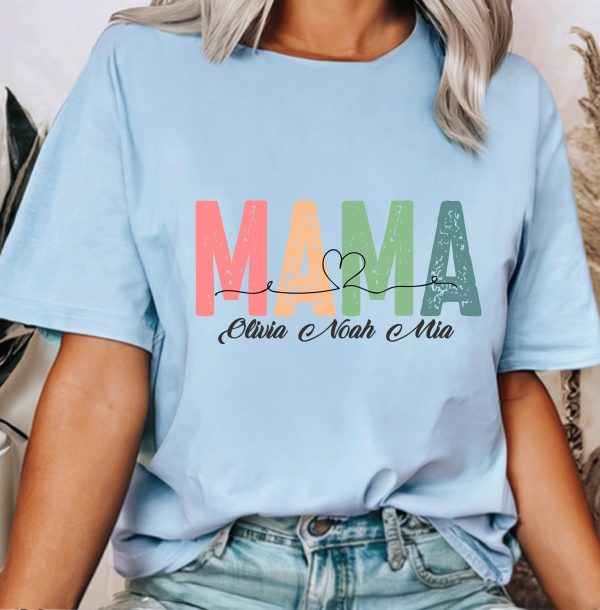 Custom Mama Shirt Mom Shirt With Names Personalized Mama T shirt 1 scaled