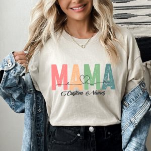 Custom Mama Shirt Mom Shirt With Names Personalized Mama T shirt 2