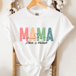 Custom Mama Shirt Mom Shirt With Names Personalized Mama T shirt 3