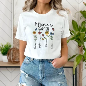 Custom Mothers Day Shirt Personalized Mom Gift Mothers Day Gift Mamas Garden T Shirt Customized Mom Tee 1