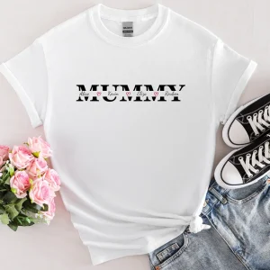Custom Mummy T-shirt with Kids Names, Mother's Day Gift, Mama Birthday Gift, Personalized Mummy T-shirt