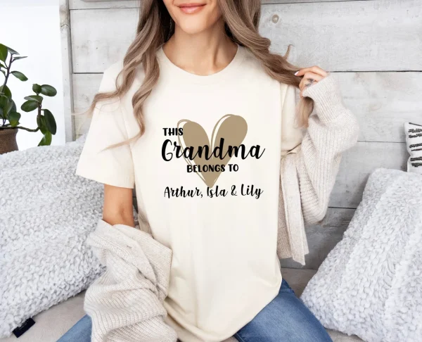 Grandma Belongs To Shirt Personalised Grandma T Shirt Custom Grandkids Tshirt Mothers Day Gift 1