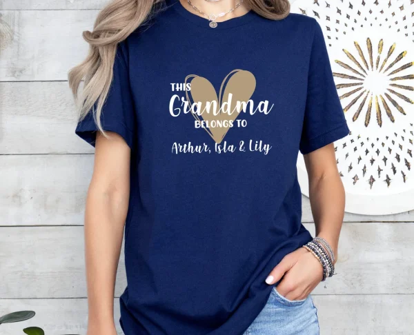 Grandma Belongs To Shirt Personalised Grandma T Shirt Custom Grandkids Tshirt Mothers Day Gift 2