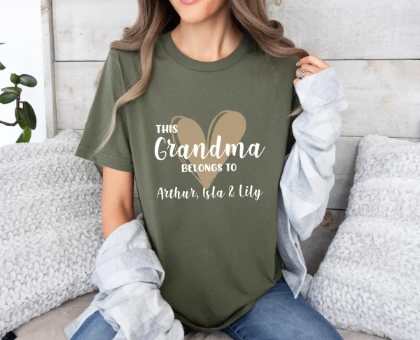 Grandma Belongs To Shirt Personalised Grandma T Shirt Custom Grandkids Tshirt Mothers Day Gift 3