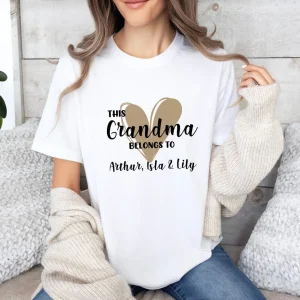 Grandma Belongs To Shirt Personalised Grandma T Shirt Custom Grandkids Tshirt Mothers Day Gift 4