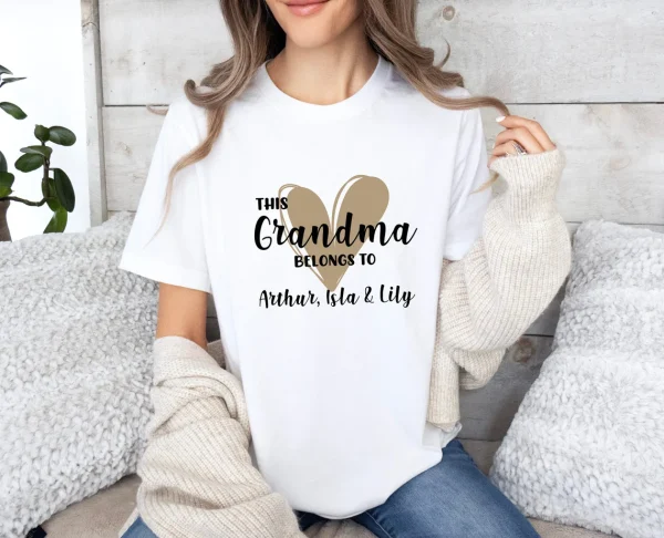 Grandma Belongs To Shirt Personalised Grandma T Shirt Custom Grandkids Tshirt Mothers Day Gift 4