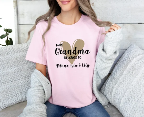 Grandma Belongs To Shirt Personalised Grandma T Shirt Custom Grandkids Tshirt Mothers Day Gift 5