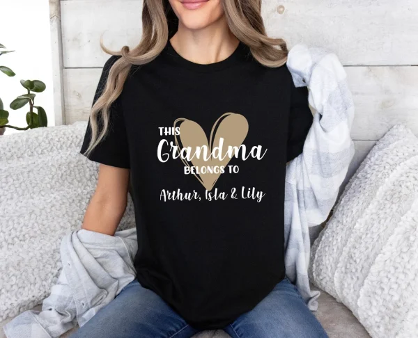 Grandma Belongs To Shirt Personalised Grandma T Shirt Custom Grandkids Tshirt Mothers Day Gift