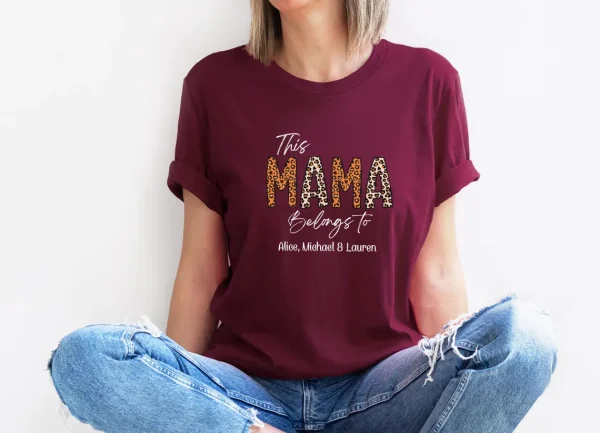 Mama Belongs To Shirt Custom Mama Shirt Personalised Mama Tee New Mum Gift New Mama T shirt 3
