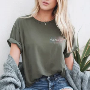 Mama Est Shirt Mama T shirt Custom Mama Shirt New Mum Gift Mothers Day Shirt 3