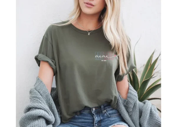 Mama Est Shirt Mama T shirt Custom Mama Shirt New Mum Gift Mothers Day Shirt 3
