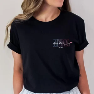 Mama Est Shirt Mama T shirt Custom Mama Shirt New Mum Gift Mothers Day Shirt