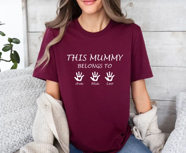 Mummy Shirt Custom Mum T shirt Personalised Mum This Mummy Belongs Mothers Day Tee Funny Mom Tshirt New Mum Shirts Mother To Be 3
