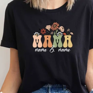 Personalised Kids Name Mum Shirt Floral Mother Shirt Mothers Day T Shirt Custom Mama Shirt 1