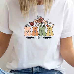 Personalised Kids Name Mum Shirt Floral Mother Shirt Mothers Day T Shirt Custom Mama Shirt 2