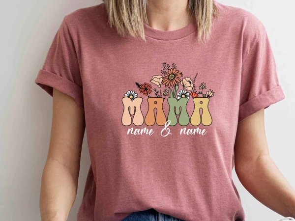 Personalised Kids Name Mum Shirt Floral Mother Shirt Mothers Day T Shirt Custom Mama Shirt 4