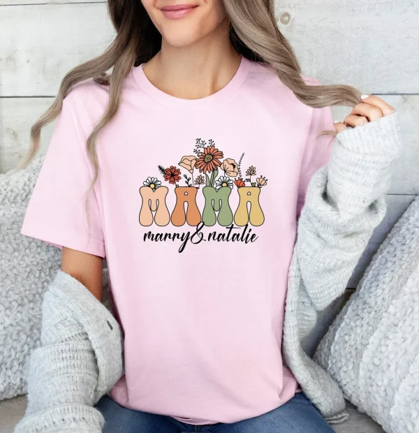 Personalised Kids Name Mum Shirt Floral Mother Shirt Mothers Day T Shirt Custom Mama Shirt