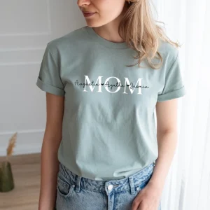 Personalised MOM t shirt MAMA organic t shirt with childrens names 3