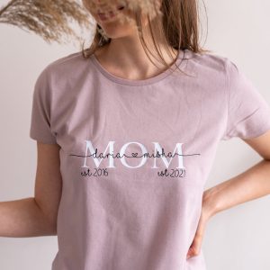 Personalised MOM t shirt Mama t shirt with childrens names and year 2