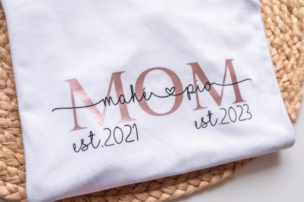 Personalised MOM t shirt Mama t shirt with childrens names and year 3