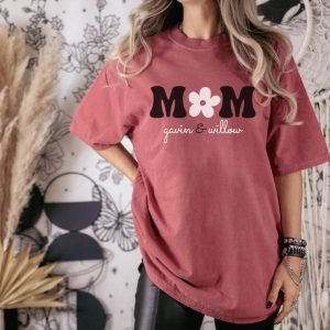 Personalized Mama T shirt Custom Mama Shirt Mom Shirt With Names Mothers Day Gift 2