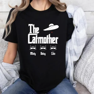 The Catmother T Shirt Cat Mum T Shirt Cat Mama Tee Cat Lovers Top Funny Cat Mum Tshirt Personalized Cat Names Tee 1