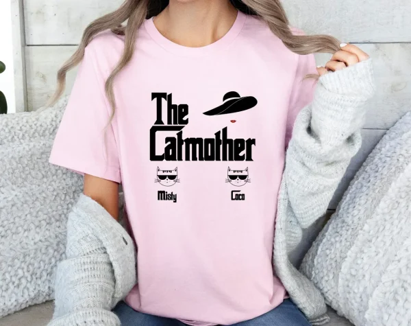 The Catmother T Shirt Cat Mum T Shirt Cat Mama Tee Cat Lovers Top Funny Cat Mum Tshirt Personalized Cat Names Tee 2