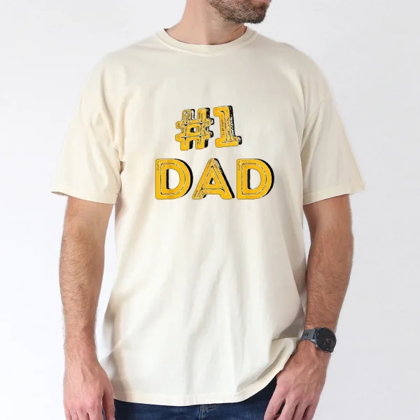 1 Dad Number One Fathers Day Gift Family Man Best Dad Ever T Shirt 100 Cotton Single Side Printed Black Short Sleeve T shirt FatherS Day Gift for Family Father Papa Dad S XXXL 1