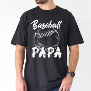 Baseball Papa Mens 100 Cotton T Shirt Casual Relaxed Fit with Baseball Graphic 2 gm optimized