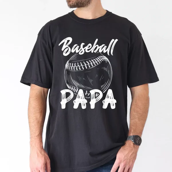 Baseball Papa Mens 100 Cotton T Shirt Casual Relaxed Fit with Baseball Graphic 2 gm optimized