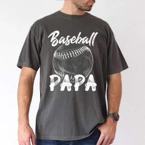 Baseball Papa Mens 100 Cotton T Shirt Casual Relaxed Fit with Baseball Graphic 3 gm optimized