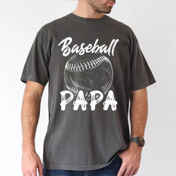 Baseball Papa Mens 100 Cotton T Shirt Casual Relaxed Fit with Baseball Graphic 3 gm optimized