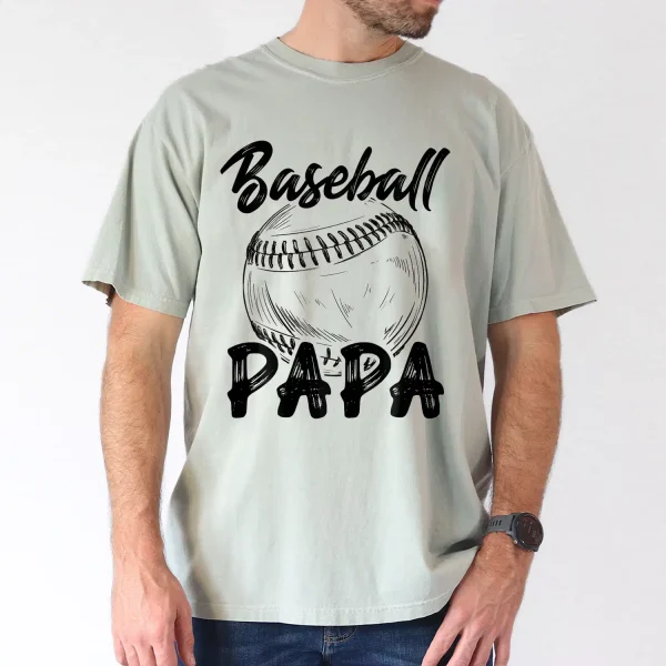 Baseball Papa Mens 100 Cotton T Shirt Casual Relaxed Fit with Baseball Graphic 4 gm optimized