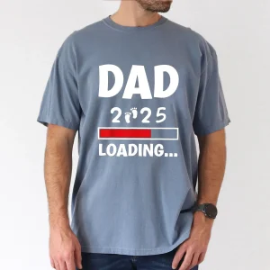 Big Tall Mens Dad 2025 Loading Graphic Tee Casual Short Sleeve T Shirt for Summer Breathable Polyester Machine Washable PLUS SIZE 4
