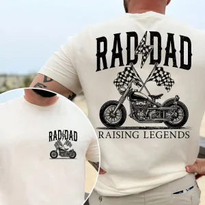 Biker Dad Shirt, Motorcycle Father T-Shirt, Rad Dad Graphic Tee, Retro Racing, Cool Dad Gift, The Best Father's Day Gift
