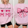 Blessed To Be Called Mimi Heart Bow Personalized Sweatshirt With Design On Sleeve Meaningful Gifts For Grandma Mom Wife Custom Sleeve NH96 3 1