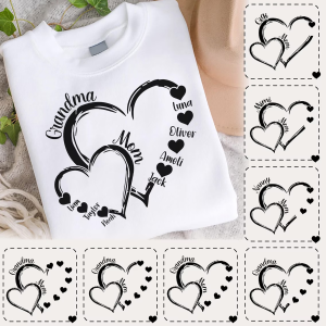 A Grandma's and Mom's Love Never Ends, Personalized Sweatshirt with Kids' Names